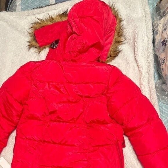 New DKNY Big Girls Long Puffer Jacket Fuschia size 16 - Picture 8 of 15